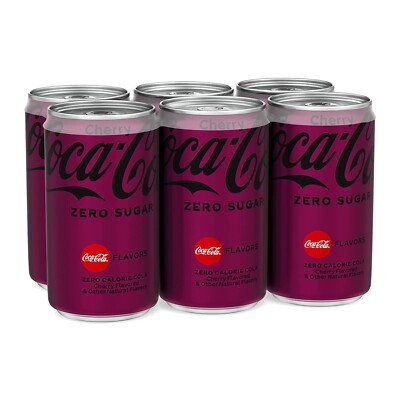 Coca Cola Cherry Zero Sugar Mini Cans (7.5Oz / 6 Pk) | eBay