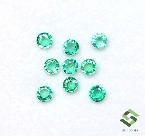 3.25 mm Natural Emerald Round Cut Lot 09 Pcs 1.06 CTS Calibrated Loose Gemstones - Picture 7 of 7