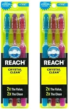 6 Pcs Reach Crystal Clean Toothbrush Firm Bristles