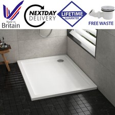 900 x 760mm Rectangle Stone Shower Tray For Wet Room & Enclosure with FREE Waste