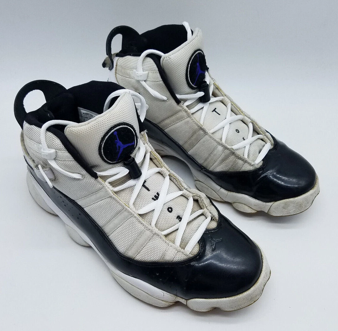 Nike Air Jordan 6 Rings Menu0026#039;s Sneakers Size 12 Concord Black White  322992-151 | eBay