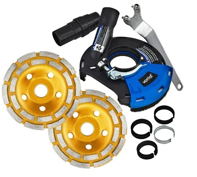 Absaughaube für Winkelschleifer 2x Diamantschleiftopf 125 Estrich Betonschleifer