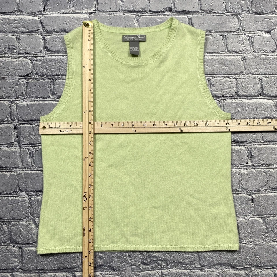 Женский 100% кашемировый жилет Grayson & Dunn размер L зеленый мягкий для девочки довольно роскошный - Изображение 4 из 4