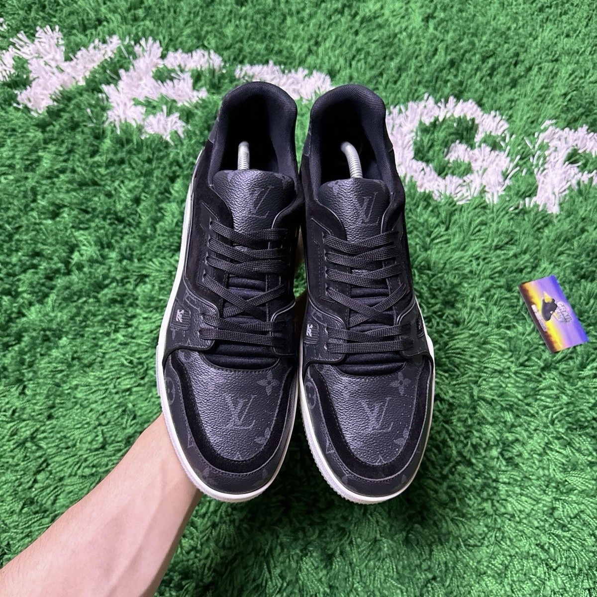 Size 9LV / 10M - Louis Vuitton Trainer Low Black White Size 9LV / 10M - Louis Vuitton Trainer Low Black White