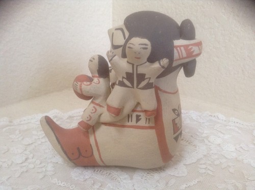 "Narradora de cerámica pueblo Dorothy Trujillo Cochiti indio nativo americano 5" - Imagen 4 de 10