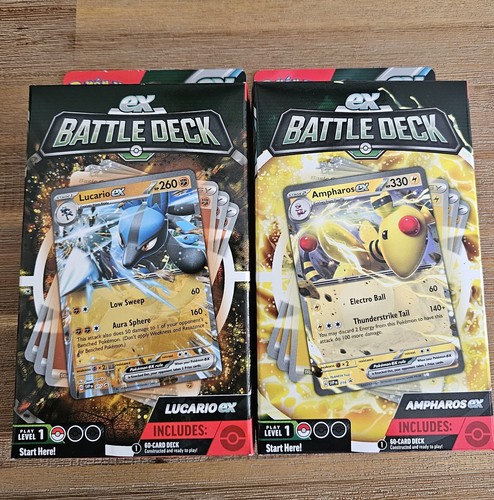 Pokemon TCG ex Battle Decks Box Ampharos & Lucario ex Sealed New set of 2