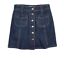 miniatuur 1 - Madewell Patch Pocket Brass Button Front Denim Jean Mini Skirt Size 2