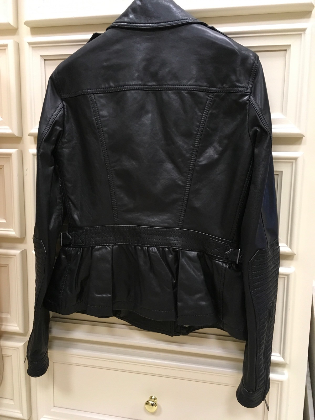 Burberry Brit Chorleywood Women’s Black Leather Peplum Jacket image 2