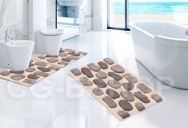 Tappeto da bagno in poliestere grigio chiaro 60x100 Porto azzurro | Maisons du Monde