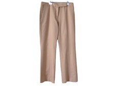 Oscar de la Renta Wide Leg Trousers Slacks Pleated Nude Beige Size 8
