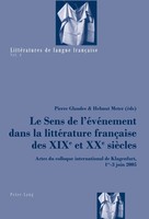 Helmut Meter (U. A.) | Le Sens De L'éVéNement Dans La LittéRature FrançAise...