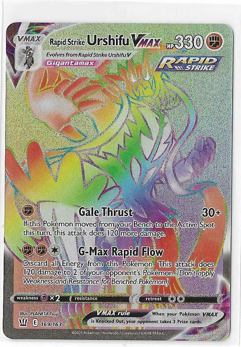 Rapid Strike Urshifu VMAX 169/163 Rainbow Pokemon Battle Styles Ultra Rare NM