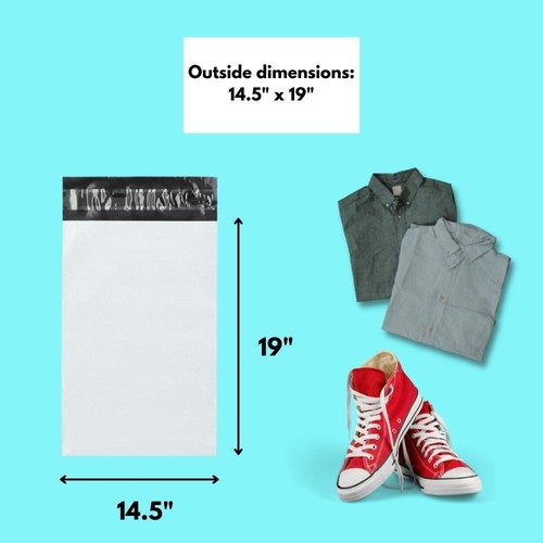 1000 14.5x19 Poly Mailers Envelopes Shipping Quality Mailer Bags 2 Mil 14.5 x 19 - Picture 3 of 5