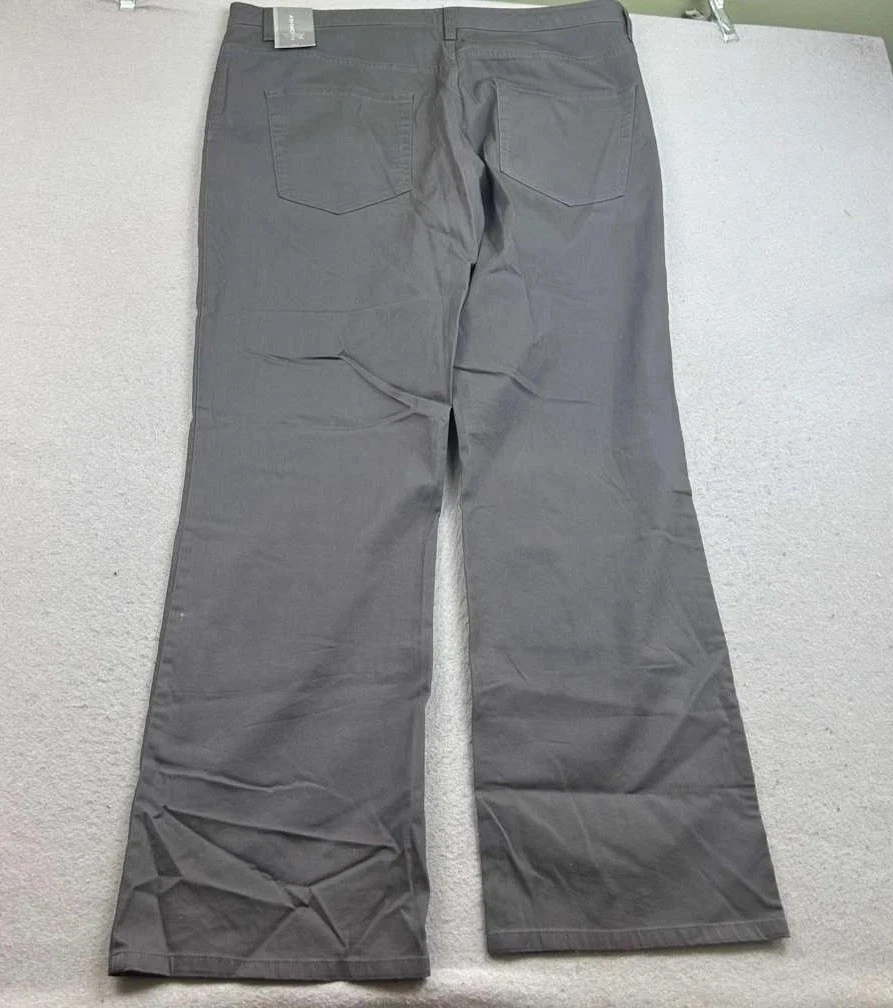 Ashworth Pants Mens 40X32 Regular Gray Flat Front Straight Leg Lightweight NWT