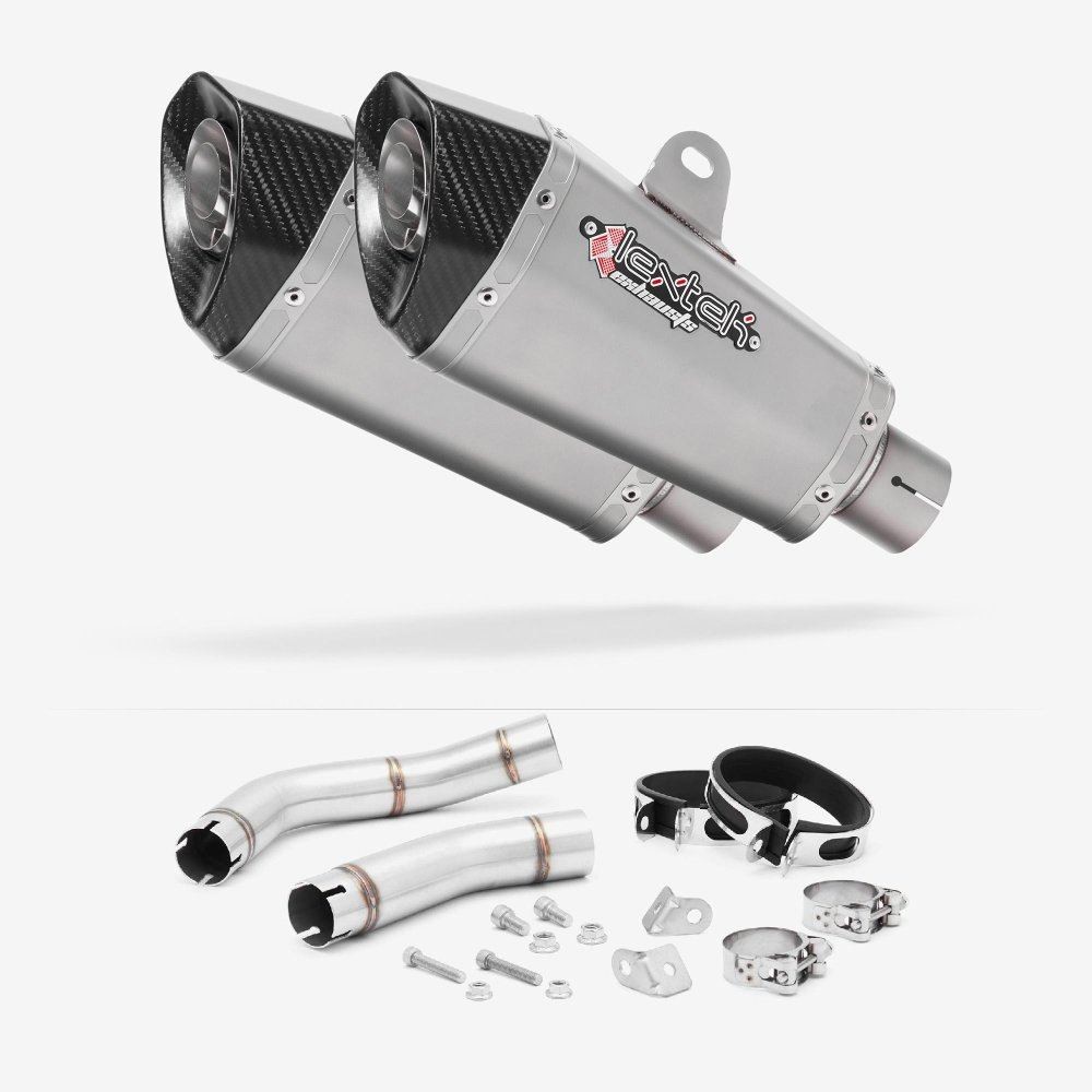 Lextek XP10 Matt S/Steel Exhaust 210mm with Link Pipe for Yamaha YZF R1 (09-14)