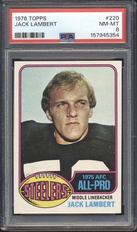 1976 Topps Football Jack Lambert ROOKIE #220 PSA 8 STEELERS NM-MT HOF