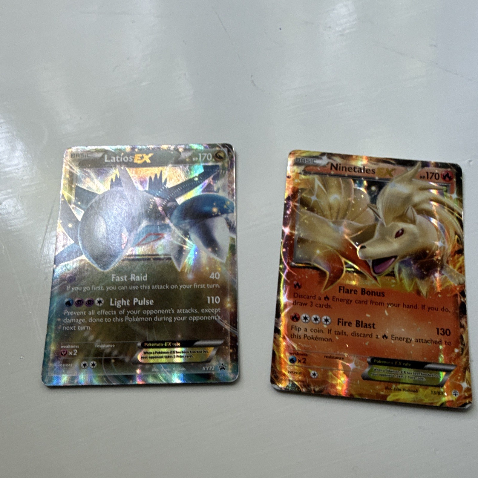 Latios EX XY72 & Ninetales EX 13/83 2-Card Holo EX Lot (English)