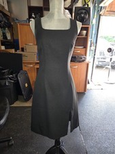 XOXO Dresses Women’s Black Sheath Square Neck Sleeveless Slit Zip Knee 8