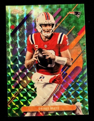 2025 Drake Maye SP 10/25 Topps Finest NFL #243 Jersey Match 1/1 Orange Refractor