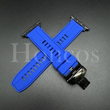38 40 41 42 44 45 46 49 MM Blue Rubber Band For Apple Watch Series 10 9 8 7 6 5