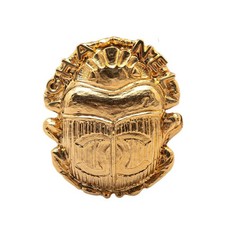 Chanel Coco Mark Tentoumushi Scarab Brooch Women Gold One Size