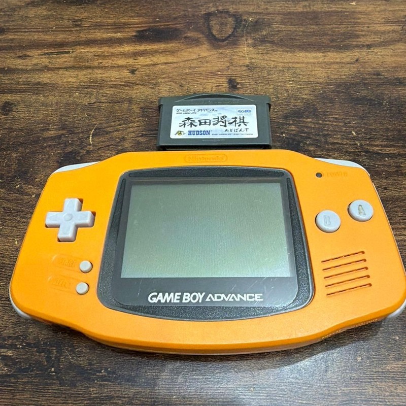 Nintendo Game Boy Advance AGB-001 Orange Console Tested Working Japan w/ Game
