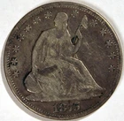 1875 Seated Liberty Silver Half Dollar – Nice Circulated Type Coin!