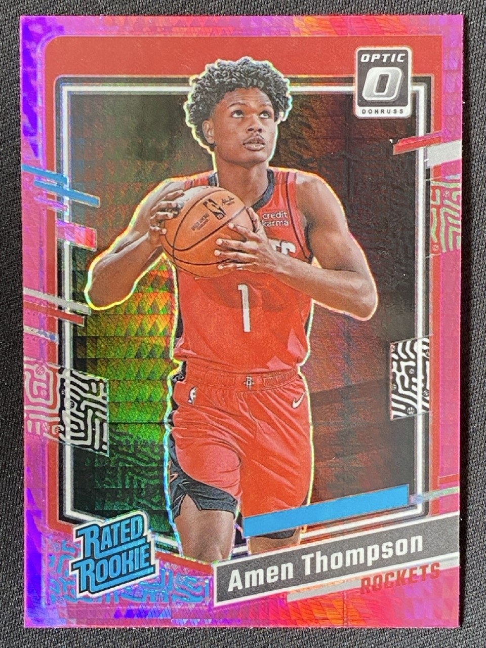 Amen Thompson 2023-24 Panini Donruss Optic Rated Rookie Hyper Pink RC #229