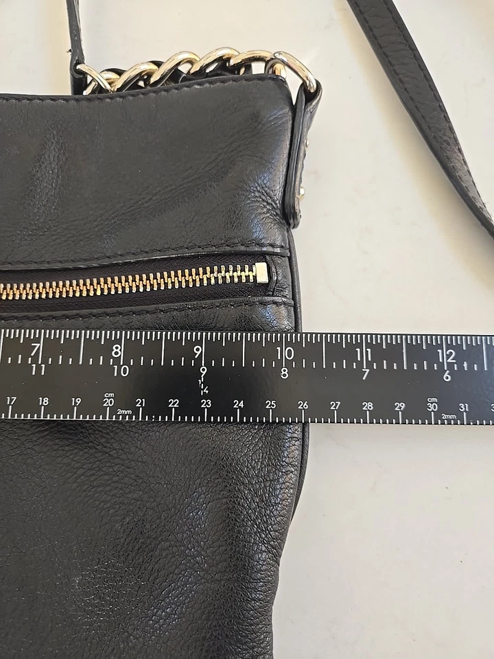 Kate Spade New York Dessi Black Pebbled Leather - Crossbody Bag Gold Chain - Image 2 of 4