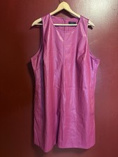 J.Crew Faux Leather Tank Dress Women’s Size XXL Pink Sleeveless Shift NEW