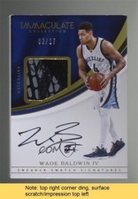 2016-17 Immaculate Sneaker Swatch Signatures 3/17 Wade Baldwin IV Auto READ 6fs