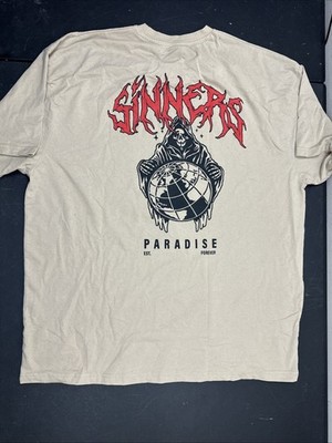 Death Metal Men's T Shirt Sinners Paradise tan 2XL Punk Rock Roll