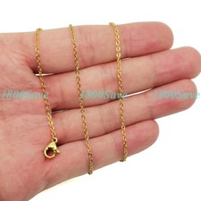 Genuine 18K Gold Filled Hypoallergenic 1.5mm Thin Rolo Cable Chain Necklace N076
