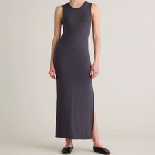 Quince NWT size Med black tensil sheath slip maxi dress