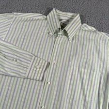 Loro Piana Button Down Dress Shirt Mens 18.5 Multi Color Striped Made In Italy