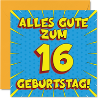 16. Geburtstagskarte Jungen MäDchen Comic Buch Alles Gute Zum Karte Geburtstag