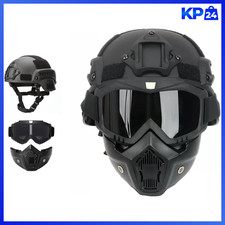 Taktischer Helm mit abnehmbarer Maske f&uuml;r Airsoft und Paintball