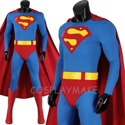 Christopher Reeve superman 1978 Superman Cosplay Costume Jumpsuit Halloween Set - Image 1 of 4