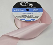 Offray LIGHT PINK Single Face Satin 100 Polyester Craft Ribbon 2-1/4" x 10 YDS