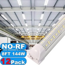 T8 LED Tube Light Bulb 6500K 144W 8FT 18000LM LED Shop Light Fixture 12Pack