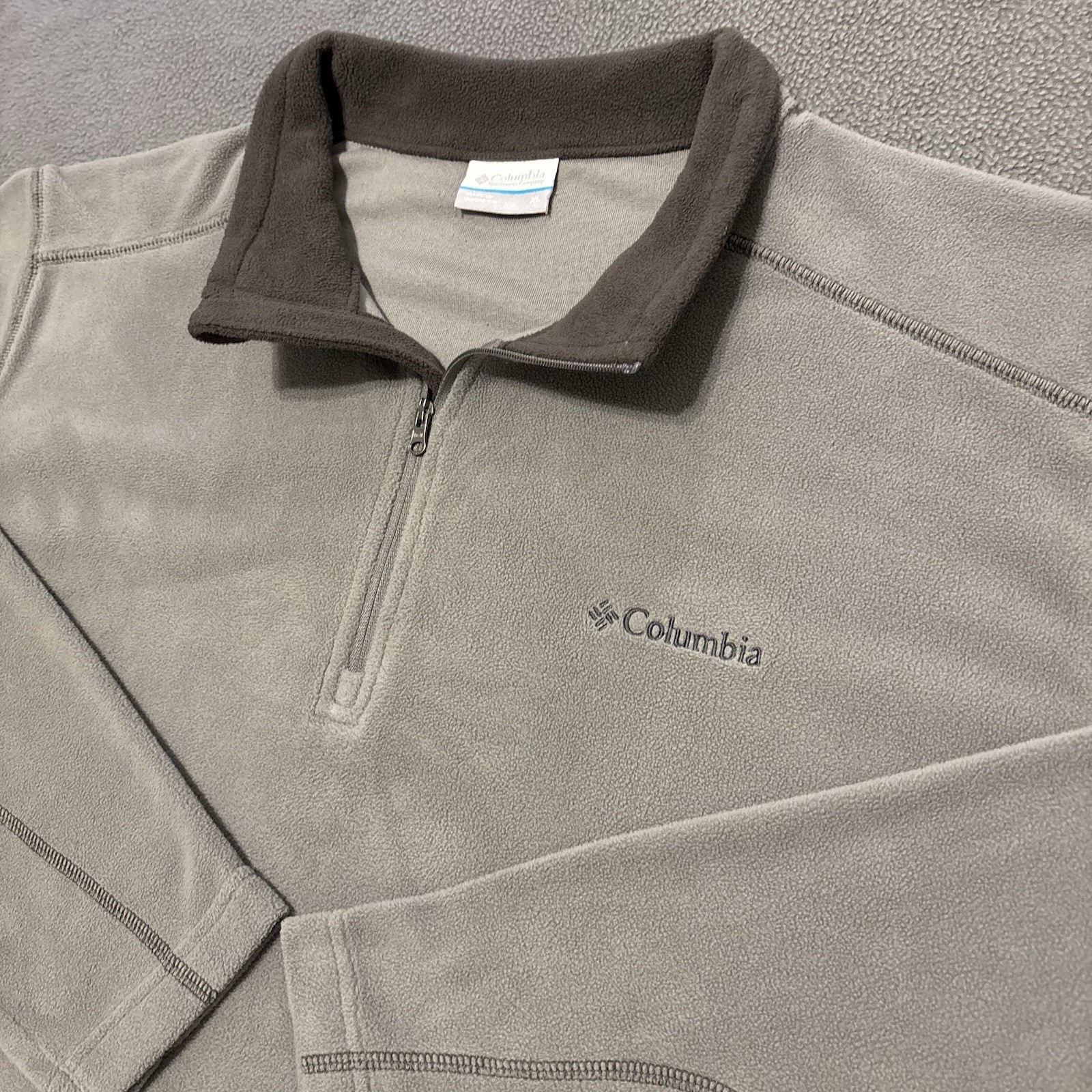 Columbia Men’s XL Gray 1/4 Zip Fleece Sweatshirt Outdoor Long Sleeve Pullover