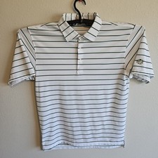 Vintage Peter Millar Summer Comfort Polo Mens Size XL White Green Striped NC
