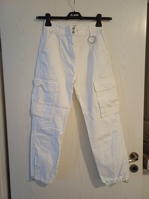 Bershka Cargohose In Weiß Gr. 36