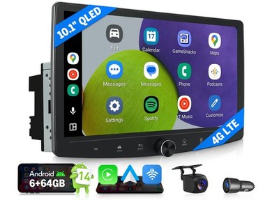 Android 14 10.1'' 6+64 Double 2 DIN Car Stereo CarPlay GPS Navi Multimedia Player
