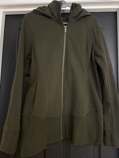 Lululemon Hooded Radiant Jacket Full Zip Dark Olive Sz 12