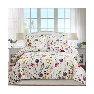 Ycosy Floral Quilt Sets Full/Queen Size Reversible Countryside Beds... Fast Ship