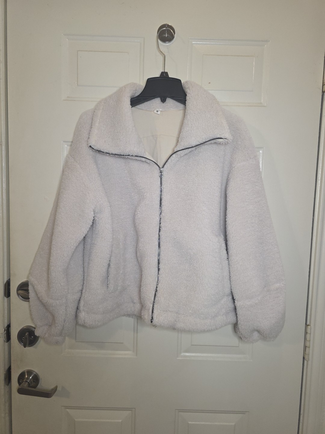 Lululemon Cinchable Fleece Zip Up Jacket Bone White Women’s Size 10 Sherpa