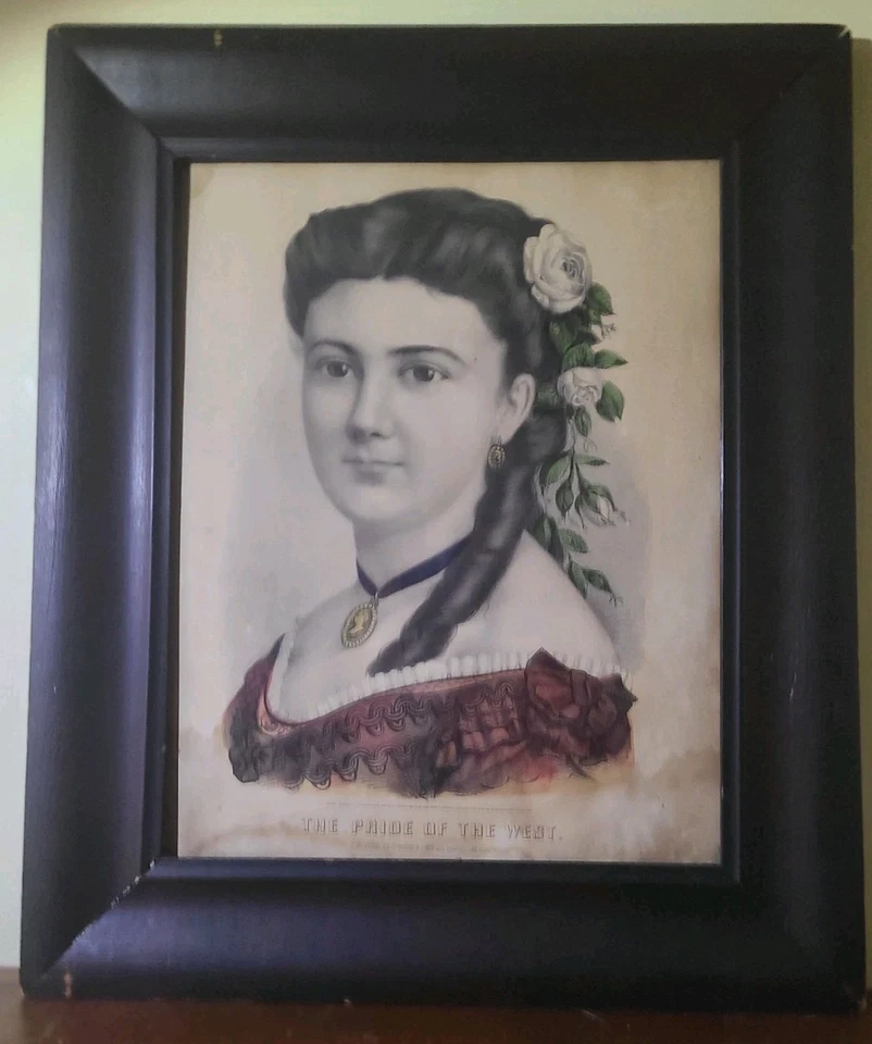 Litografía original antigua Currier & Ives El orgullo del oeste 1870 enmarcada  Foto 2 de 4