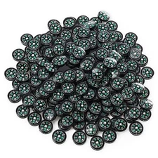 Kanayu 200 Pcs 20 mm Mini Compass Black Pocket Sized Survival Button Compass 