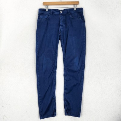 Teleria Zed Jeans Mens 36x31 Blue Cobra 17 Made In Italy Stretch Tapered